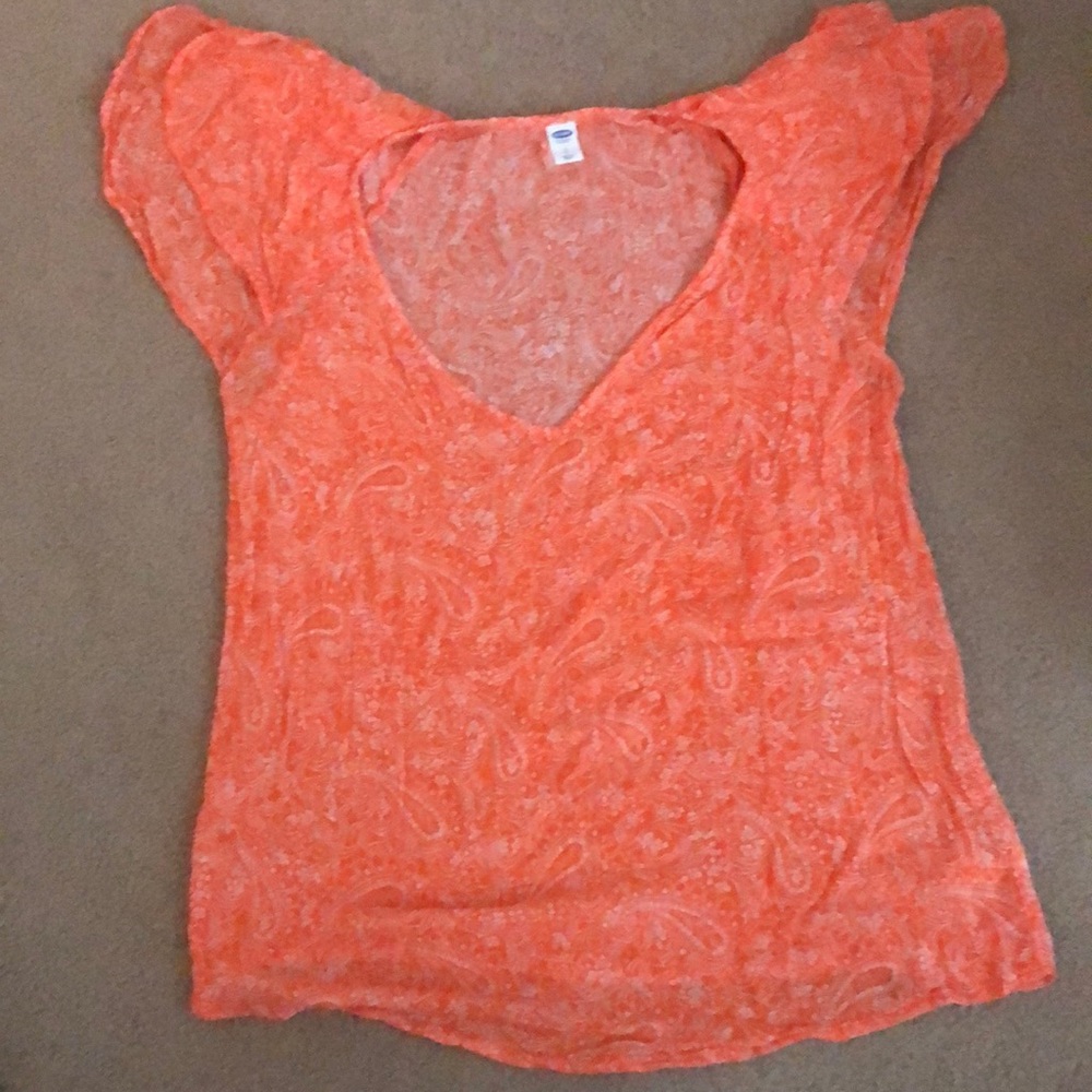 Orange paisley Old Navy shirt